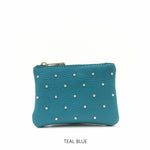 Load image into Gallery viewer, lusciousscarves Handbags Turquoise Ladies Small Italian Leather Purse with Studs .
