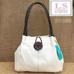 Load image into Gallery viewer, lusciousscarves Handbags White Faux Leather Big Button Fashion Shoulder Bag Handbag
