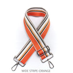 Load image into Gallery viewer, lusciousscarves Handbags Wide Stripe Orange Interchangeable Bag Straps with Silver Hardware - Lots of colours available.
