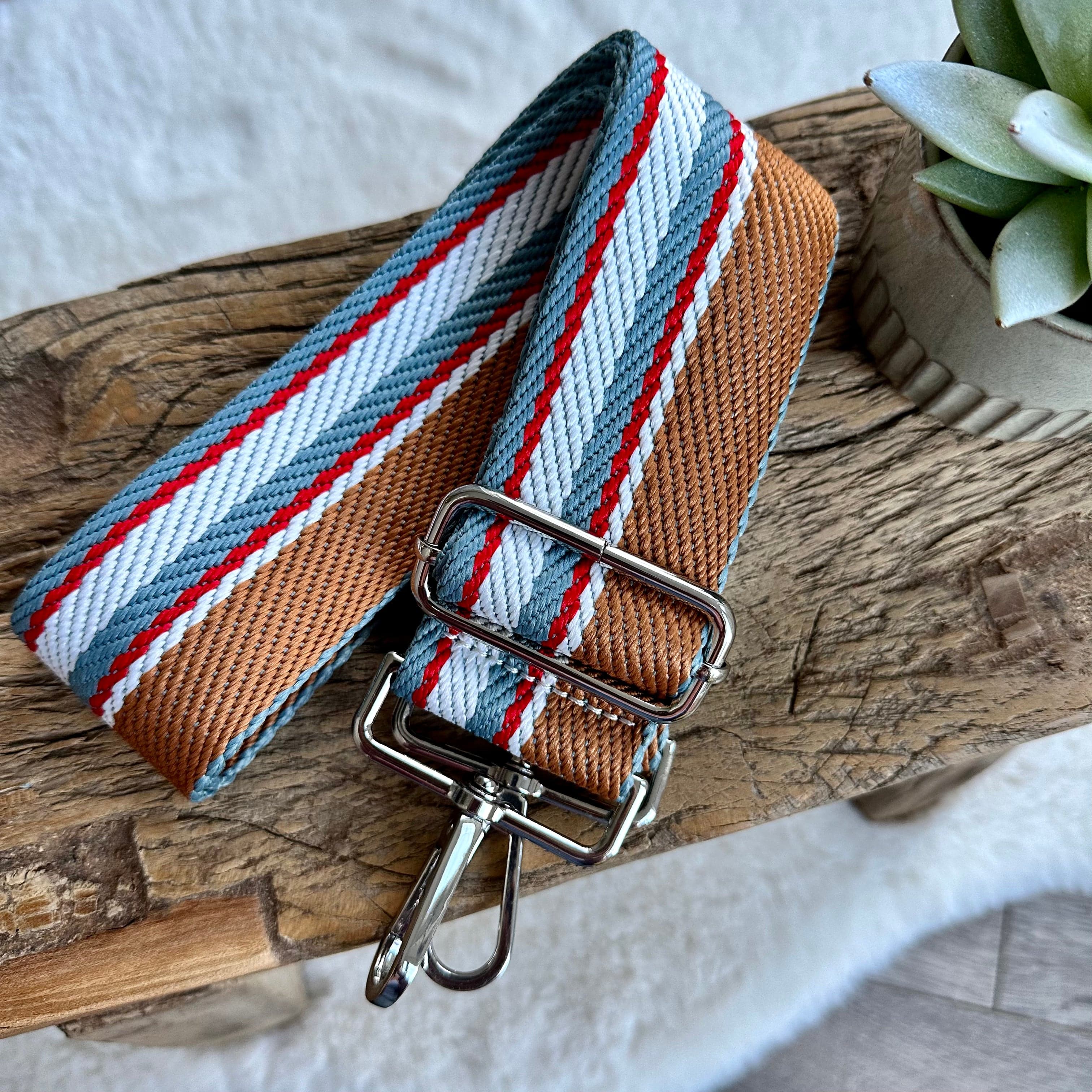 Interchangeable Canvas Hand Bag Strap with Silver Hardware Lots of colours available. luscious scarves