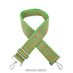 Load image into Gallery viewer, lusciousscarves Handbags Woven-Green Interchangeable Bag Straps with Silver Hardware - Lots of colours available.
