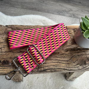 lusciousscarves Handbags Woven-Pink Interchangeable Bag Straps with Silver Hardware - Lots of colours available.