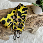 Load image into Gallery viewer, lusciousscarves Handbags Yellow Leopard Interchangeable Bag Straps with Silver Hardware - Lots of colours available.
