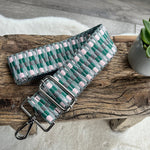 Load image into Gallery viewer, lusciousscarves Handbags Z Stitch-Green Interchangeable Bag Straps with Silver Hardware - Lots of colours available.
