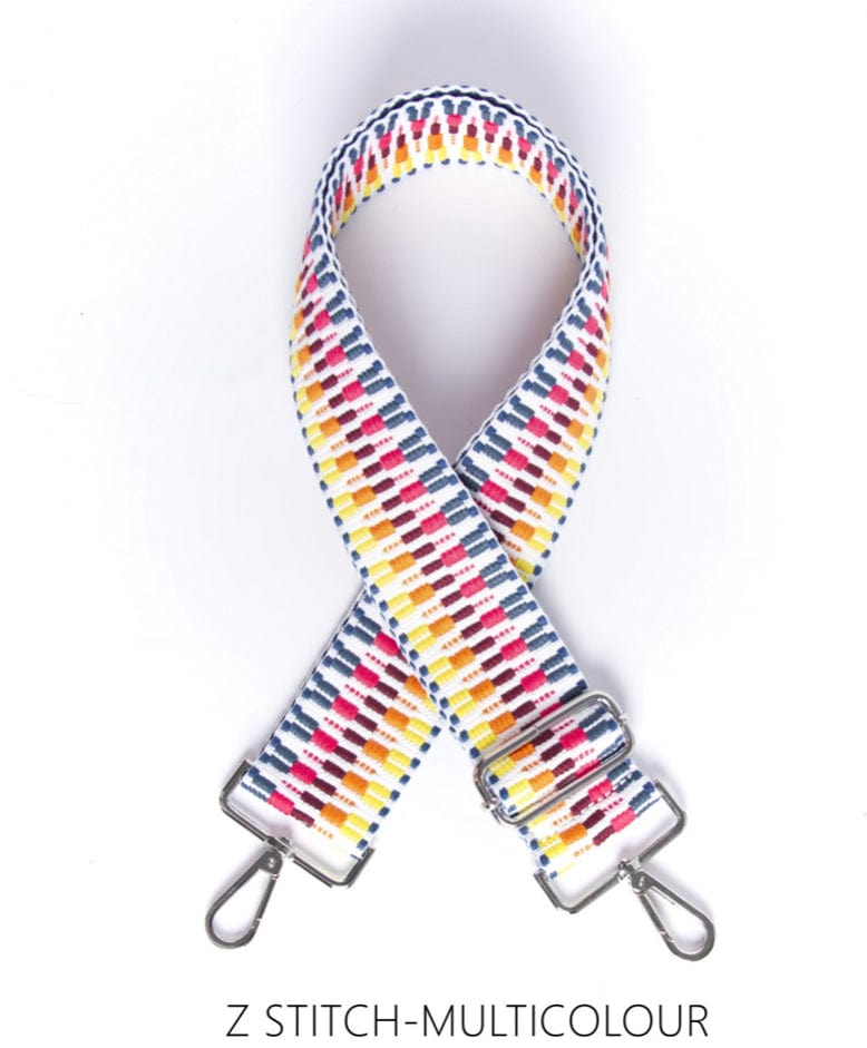 lusciousscarves Handbags Z Stitch multicolour Interchangeable Bag Straps with Silver Hardware - Lots of colours available.