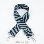 Load image into Gallery viewer, lusciousscarves Handbags Zebra Blue Interchangeable Bag Straps with Silver Hardware - Lots of colours available.
