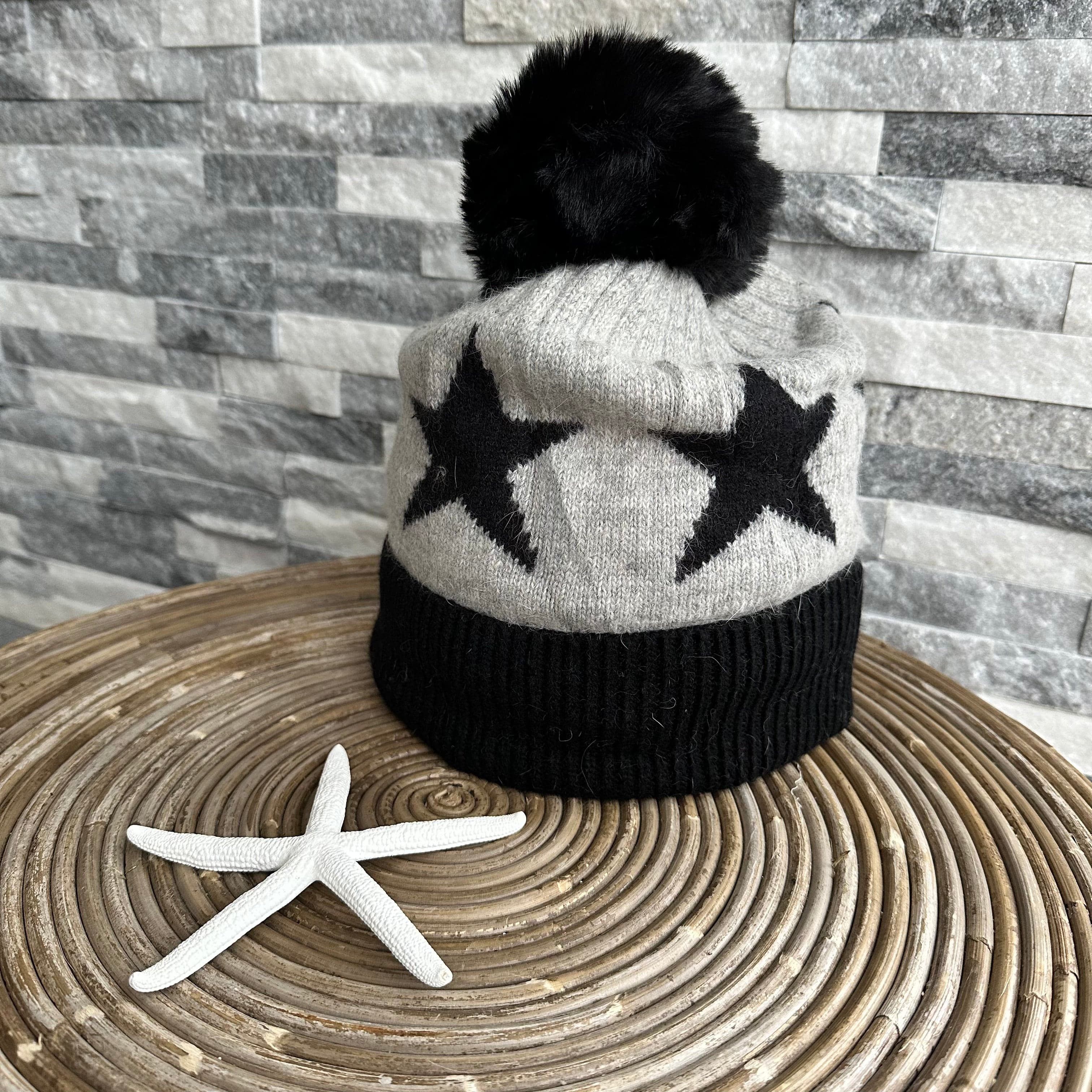 lusciousscarves Hat scarf gloves Star Hat, Scarf and Gloves Set, Cashmere blend.