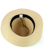 Load image into Gallery viewer, lusciousscarves Hats Folding, Rollable Trilby Style Sun Hat with Blue Band and Travel Bag
