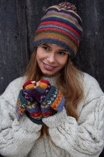 Load image into Gallery viewer, lusciousscarves Hats Pachamama Cochabamba Bobble Beanie
