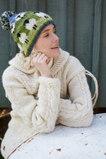 Load image into Gallery viewer, lusciousscarves Hats Pachamama Flock Of Sheep Bobble Beanie
