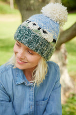 Load image into Gallery viewer, lusciousscarves Hats Pachamama Hazy Sheep Bobble Beanie
