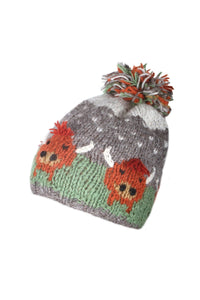 lusciousscarves Hats Pachamama Herd Of Highland Cow Bobble Beanie