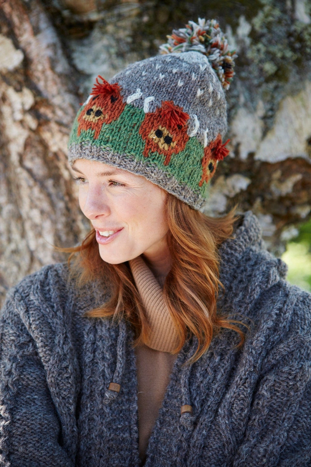 lusciousscarves Hats Pachamama Herd Of Highland Cow Bobble Beanie