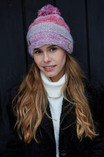 Load image into Gallery viewer, lusciousscarves Hats Pachamama Sierra Nevada Bobble Beanie Pink
