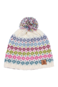 lusciousscarves Hats Pachamama Whitstable Bobble Beanie Cream