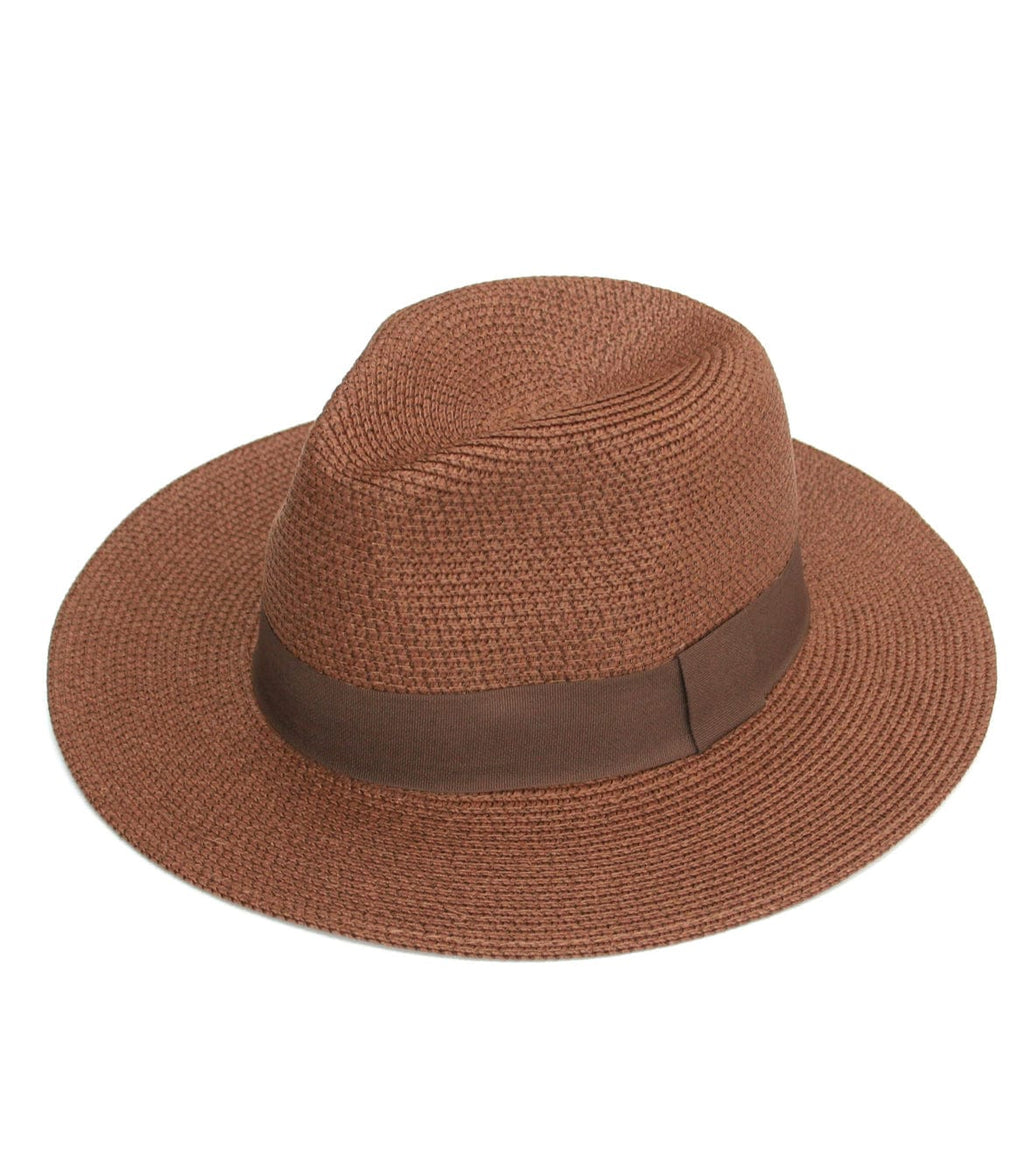 lusciousscarves Hats Panama Style Hat in Chocolate Brown , Folding, Rollable Travel Hat