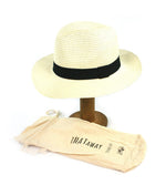 Load image into Gallery viewer, lusciousscarves Hats Panama Style Packable Foldable Sun Hat with Bag Med 57 cms
