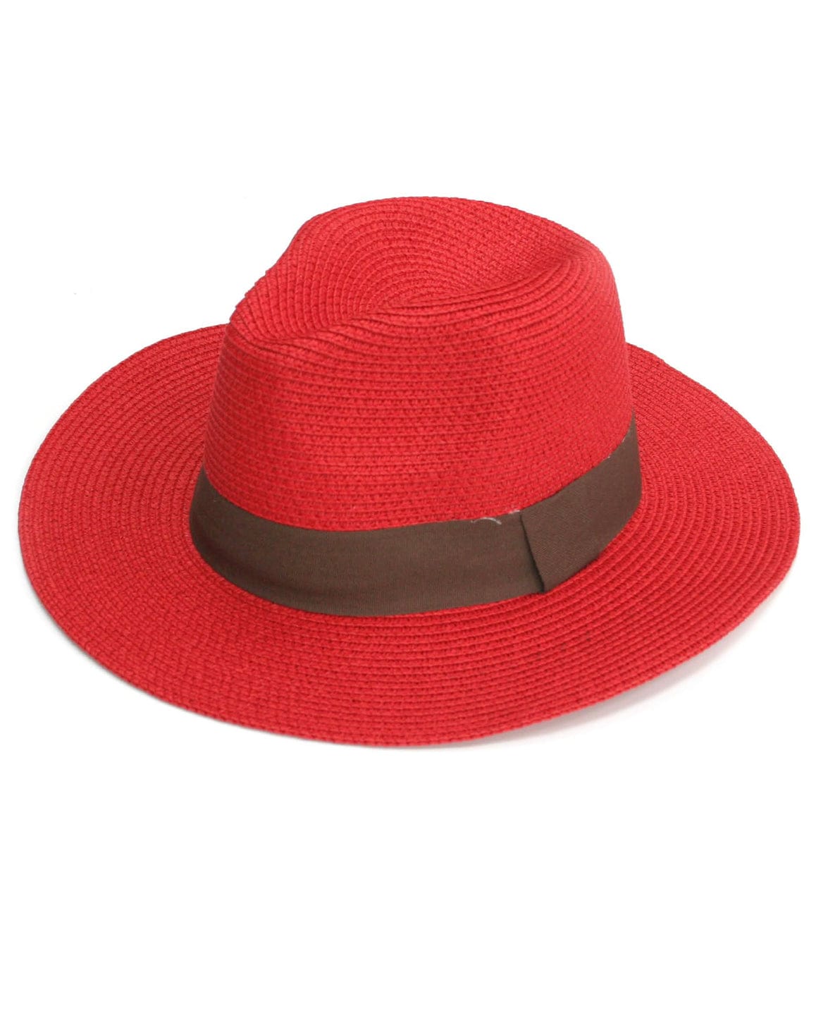 lusciousscarves Hats Red foldable Panama hat , Rollable , packable Sun hat