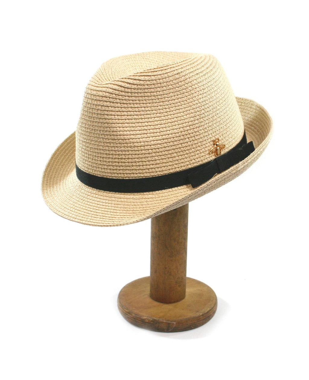 lusciousscarves Hats Trilby Style with Bee Detail Foldable Hat with Travel Bag