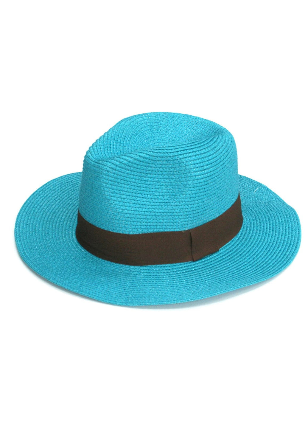 lusciousscarves Hats Turquoise foldable Panama hat , Rollable , packable Sun hat