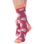 Load image into Gallery viewer, lusciousscarves Hedgehogs Bamboo Socks Ladies Miss Sparrow Berry Pink
