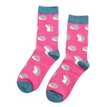 Load image into Gallery viewer, lusciousscarves Hedgehogs Bamboo Socks Ladies Miss Sparrow Hot Pink
