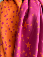 Load image into Gallery viewer, lusciousscarves Hot Pink and Orange Reversible Stars Scarf / Wrap
