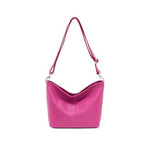Load image into Gallery viewer, lusciousscarves Hot Pink Genuine Italian Leather Bucket Style Crossbody Bag

