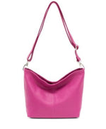 Load image into Gallery viewer, lusciousscarves Hot Pink Genuine Italian Leather Bucket Style Crossbody / Shoulder Bag , 7 Colours available.
