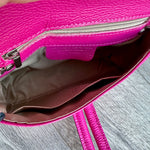 Load image into Gallery viewer, lusciousscarves Hot pink Italian Leather Clutch Bag
