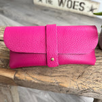 Load image into Gallery viewer, lusciousscarves Hot pink Leather Glasses Case
