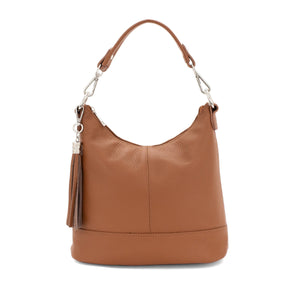 lusciousscarves Italian Leather Bucket Style Bag Shoulder and Crossbody with Tassel , 9 Colours available.