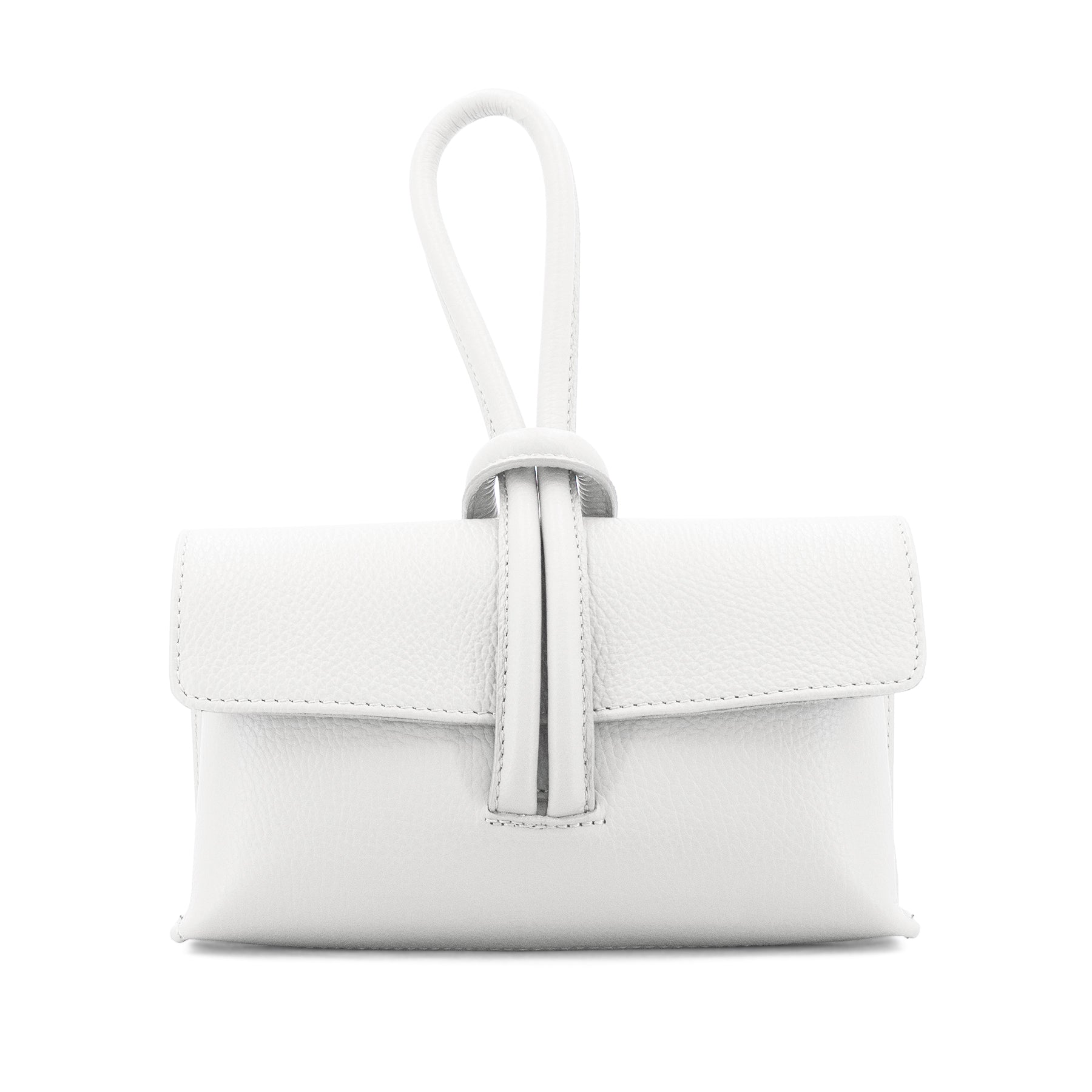 lusciousscarves Italian Leather Clutch Bag , Evening Bag with Loop Handle, Available in 23 Colours