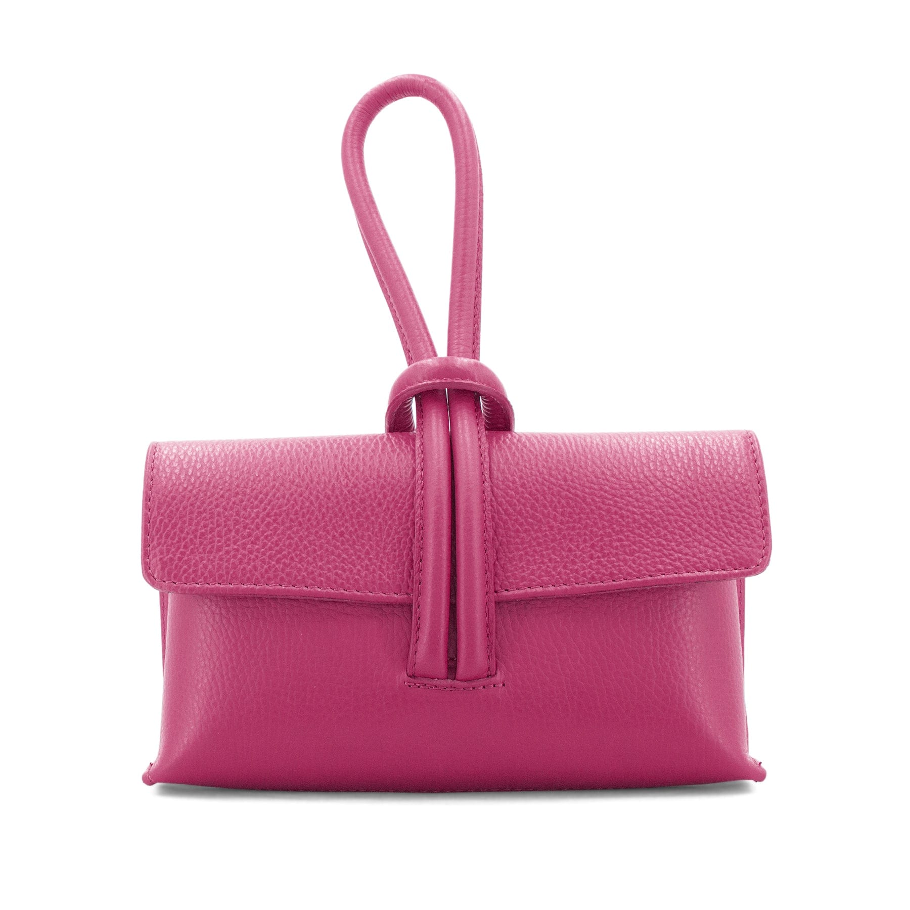 lusciousscarves Italian Leather Clutch Bag , Evening Bag with Loop Handle, Available in Colours