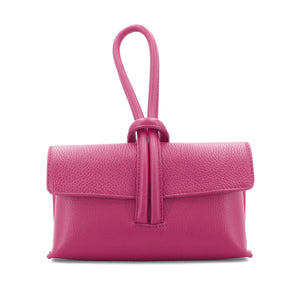 lusciousscarves Italian Leather Clutch Bag , Evening Bag with Loop Handle, Available in Colours