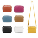 Load image into Gallery viewer, lusciousscarves Italian Leather Crossbody Camera Bag with Double Zip , Front Pocket Compartment
