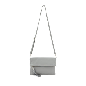 lusciousscarves Italian Leather Fold Over Clutch Bag with Tassel.