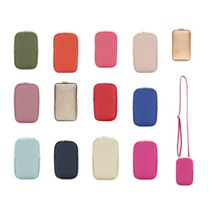 lusciousscarves Italian Leather Phone Pouch Crossbody Bag , Available in 20 Colours