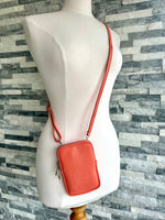 Load image into Gallery viewer, lusciousscarves Italian Leather Phone Pouch Crossbody Bag , Available in 20 Colours
