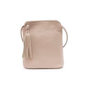 lusciousscarves Italian Leather Small Crossbody Bag / Handbag with Tassel , Available in 11 Colours.