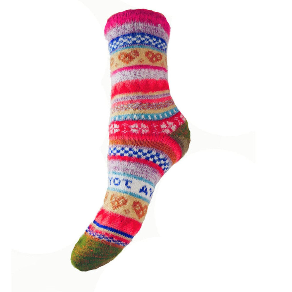 lusciousscarves Joya Multi Coloured Scandi Wool Blend Ladies Socks WS397