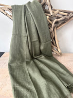 Load image into Gallery viewer, lusciousscarves Khaki Green Plain Light Weight Cotton Blend Summer Scarf , Wrap, Shawl 26 Colours Available
