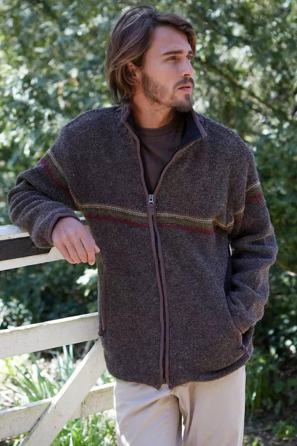 lusciousscarves L/XL Pachamama Mens Connemara Jacket Bark , Handmade, Fair Trade