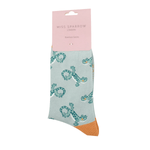 Load image into Gallery viewer, lusciousscarves Ladies Bamboo Miss Sparrow Socks, Lizards Design , Duck Egg
