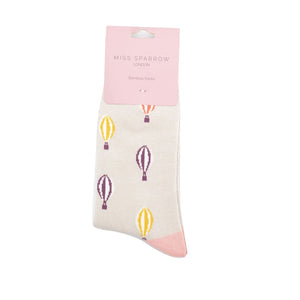lusciousscarves Ladies Bamboo Socks , Grey Hot Air Balloons Design, Miss Sparrow.