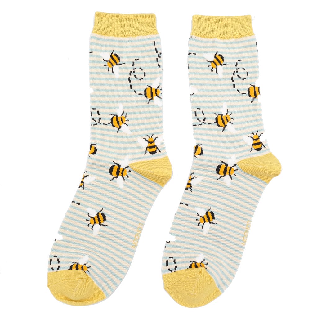 lusciousscarves Ladies Bees and Stripes Bamboo Socks , Miss Sparrow
