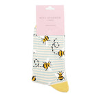 Load image into Gallery viewer, lusciousscarves Ladies Bees and Stripes Bamboo Socks , Miss Sparrow
