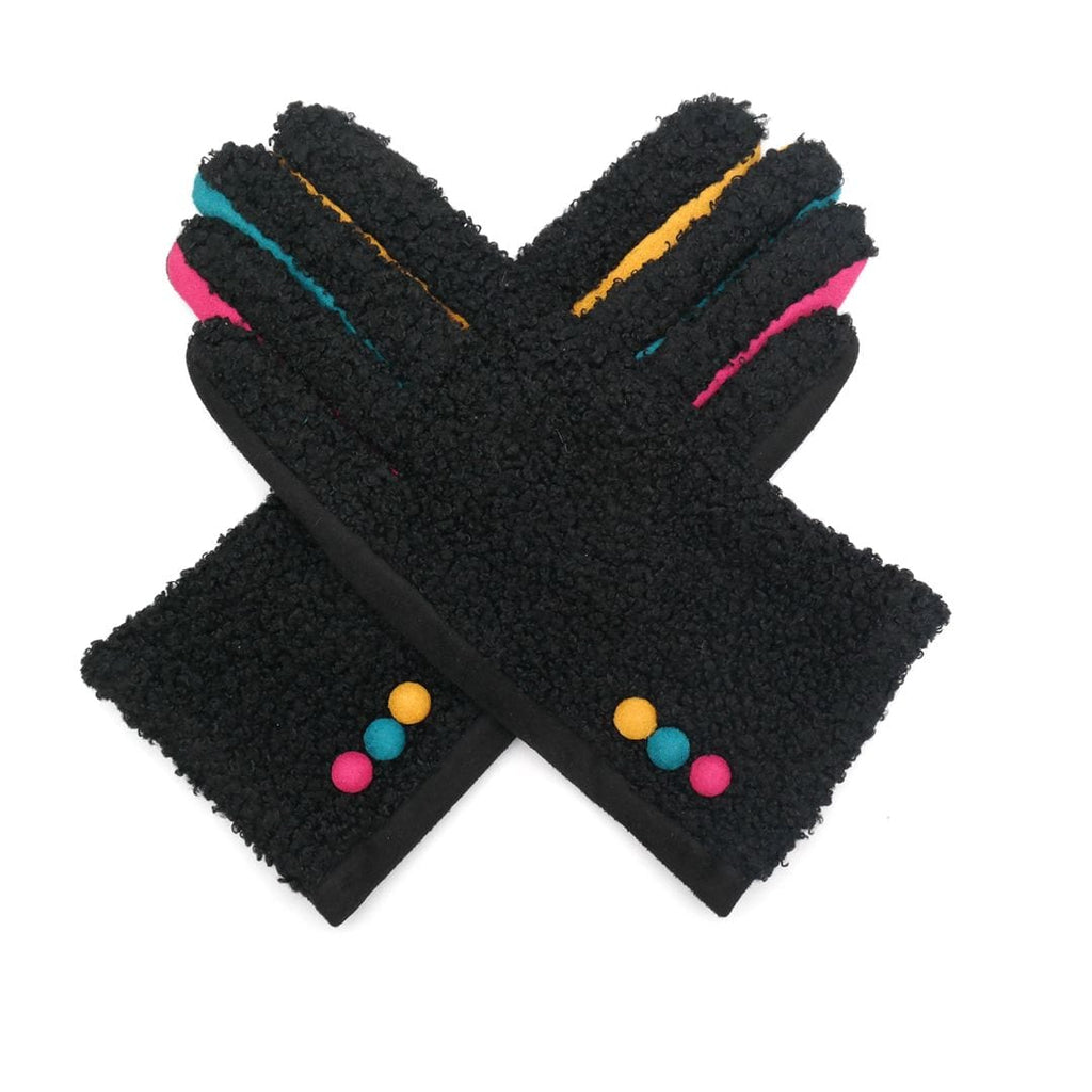 lusciousscarves Ladies Black Teddy Style Gloves