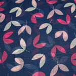 Load image into Gallery viewer, lusciousscarves Ladies Blue Scarf with Pink and Grey Leaves
