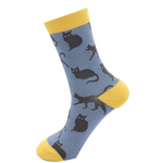 Load image into Gallery viewer, lusciousscarves Ladies Cats Bamboo Socks, Miss Sparrow Blue
